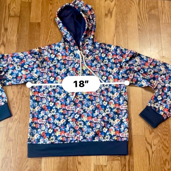 Rag & Bone Pullover Drawstring Hoodie Sweatshirt Blue w/ Floral Print • S • NWOT - Picture 16 of 17